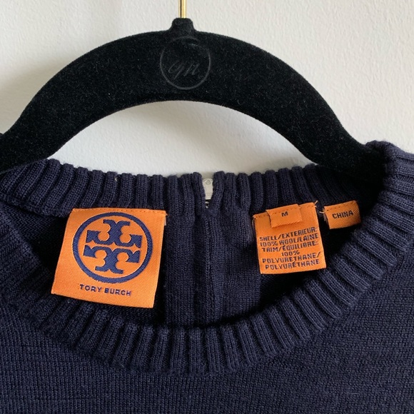 Tory Burch Navy Logo Sweater - Picture 3 of 4